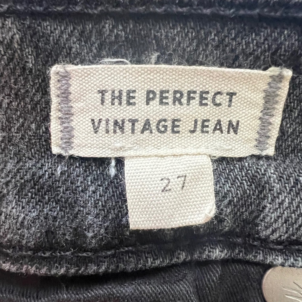 Madewell The Perfect Vintage Jean Sz 27 High Rise Straight Leg Ankle Faded Black - Picture 7 of 10